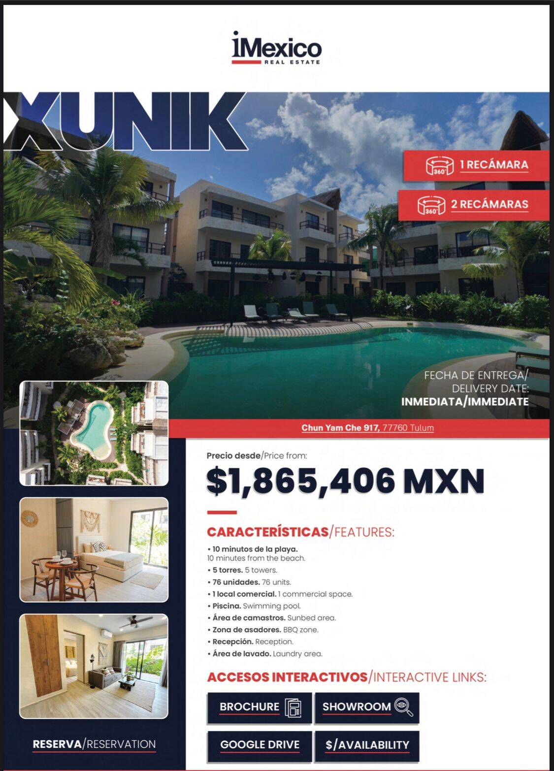 #5912 - Departamento para Venta en Tulum - QR